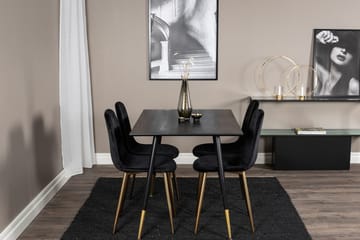 Dipp Matbord 120 cm med 4 Polar Köksstol Sammet - Möbler - Bord & matgrupper - Matgrupper