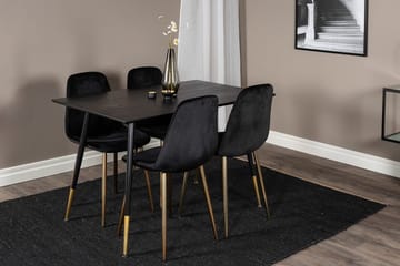Dipp Matbord 120 cm med 4 Polar Köksstol Sammet - Möbler - Bord & matgrupper - Matgrupper