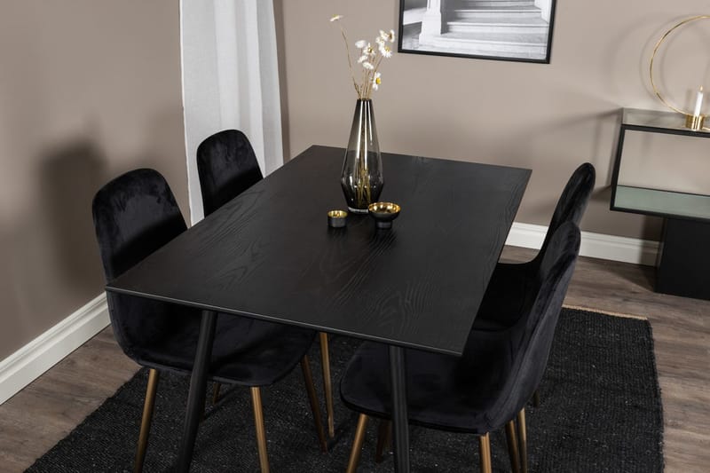 Dipp Matbord 120 cm med 4 Polar Köksstol Sammet - Möbler - Bord & matgrupper - Matgrupper