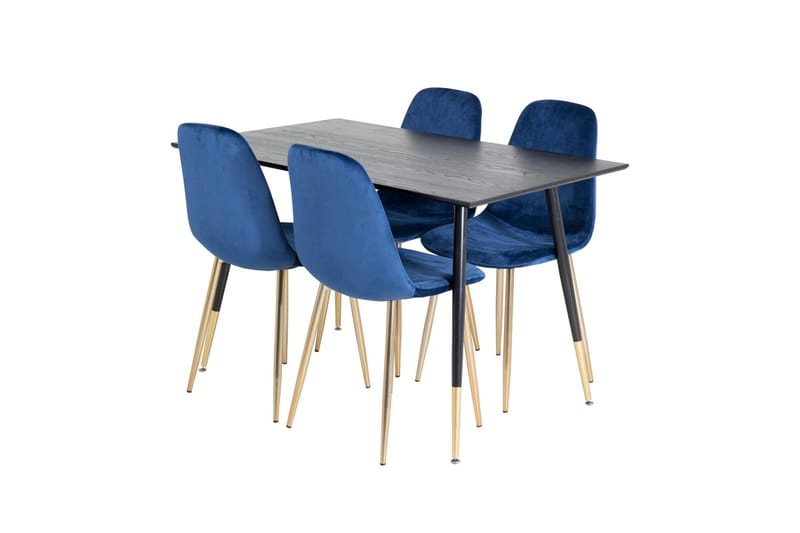 Dipp Matbord 120 cm med 4 Polar Köksstol Sammet - Möbler - Bord & matgrupper - Matgrupper