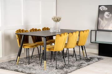 Dipp Matbord 180 cm med 6 Limhamn Stol Sammet - Möbler - Bord & matgrupper - Matgrupper