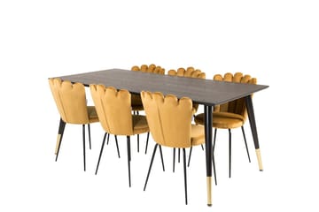 Dipp Matbord 180 cm med 6 Limhamn Stol Sammet - Möbler - Bord & matgrupper - Matgrupper