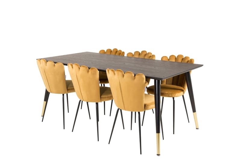 Dipp Matbord 180 cm med 6 Limhamn Stol Sammet - Möbler - Bord & matgrupper - Matgrupper