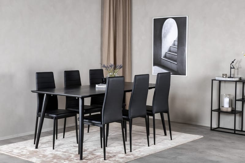 Dipp Matbord 180 cm med 6 Slim Matstol