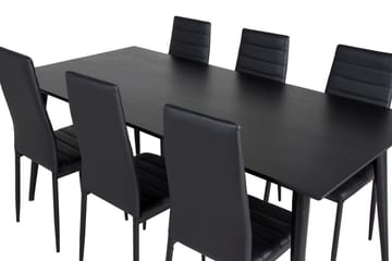 Dipp Matbord 180 cm med 6 Slim Matstol - Möbler - Bord & matgrupper - Matgrupper
