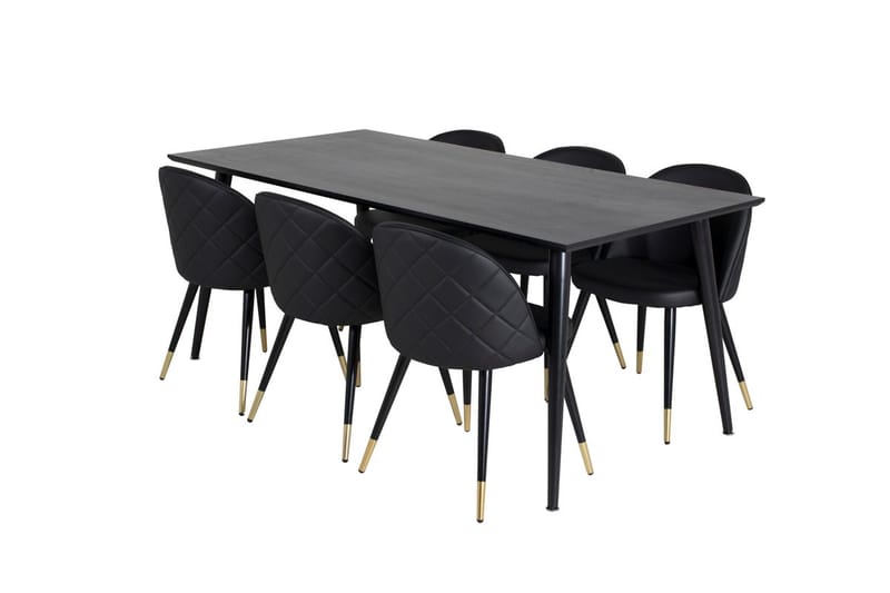 Dipp Matbord 180 cm med 6 Velvet Deluxe Matstol - Möbler - Bord & matgrupper - Matgrupper