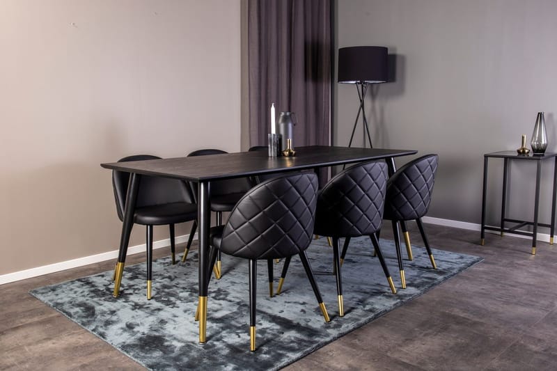 Dipp Matbord 180 cm med 6 Velvet Deluxe Matstol