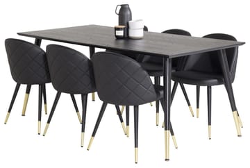 Dipp Matbord 180 cm med 6 Velvet Deluxe Matstol - Möbler - Bord & matgrupper - Matgrupper