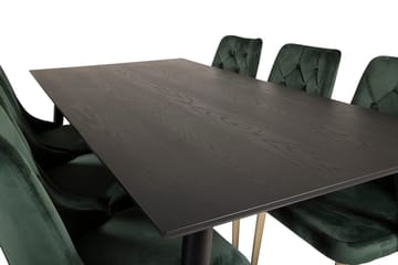 Dipp Matbord 180 cm med 6 Velvet Deluxe Sammetsstol - Möbler - Bord & matgrupper - Matgrupper