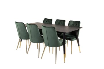 Dipp Matbord 180 cm med 6 Velvet Deluxe Sammetsstol - Möbler - Bord & matgrupper - Matgrupper