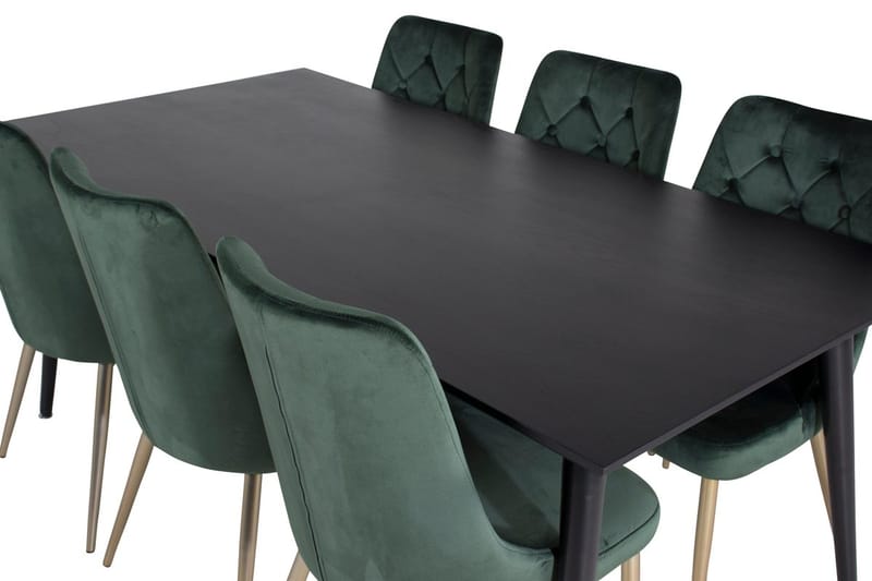 Dipp Matbord 180 cm med 6 Velvet Deluxe Sammetsstol - Möbler - Bord & matgrupper - Matgrupper