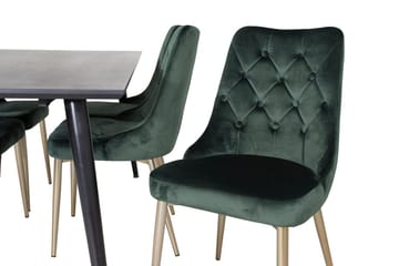 Dipp Matbord 180 cm med 6 Velvet Deluxe Sammetsstol - Möbler - Bord & matgrupper - Matgrupper