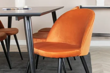 Dipp Matbord 180 cm med 6 Velvet Matstol Sammet - Möbler - Bord & matgrupper - Matgrupper