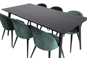 Dipp Matbord 180 cm med 6 Velvet Sammetsstol - Möbler - Bord & matgrupper - Matgrupper