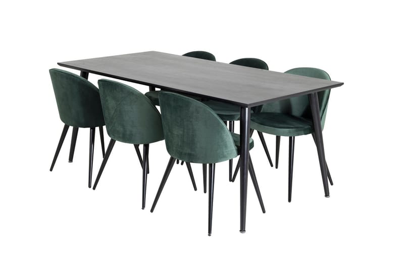 Dipp Matbord 180 cm med 6 Velvet Sammetsstol - Möbler - Bord & matgrupper - Matgrupper