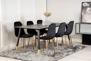 Dipp Matbord 180 cm med 6 Polar Köksstol Sammet - Möbler - Bord & matgrupper - Matgrupper