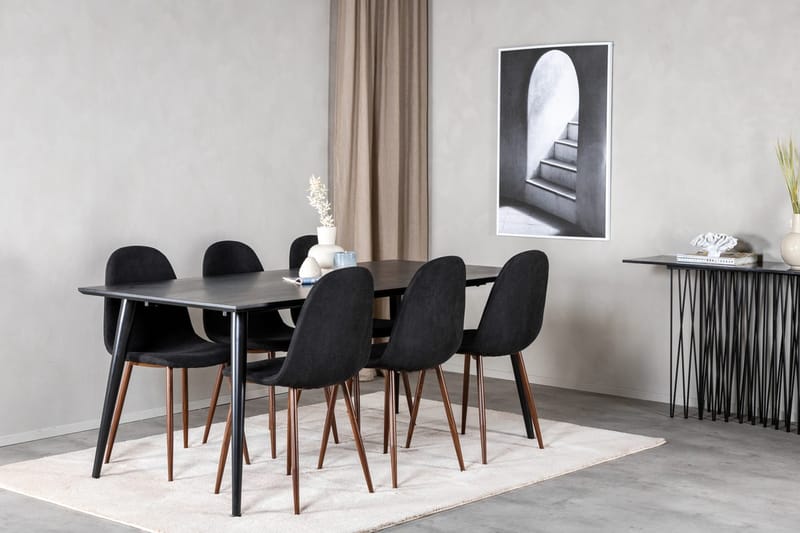 Dipp Matbord 180 cm med 6 Polar Matstol