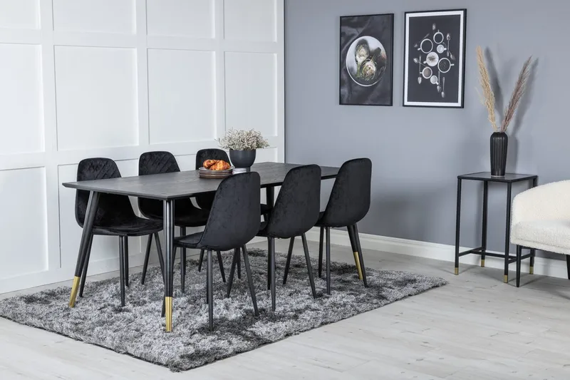 Dipp Matbord 180 cm med 6 Polar Matstol