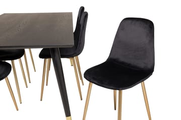 Dipp Matbord 180 cm med 6 Polar Köksstol Sammet - Möbler - Bord & matgrupper - Matgrupper