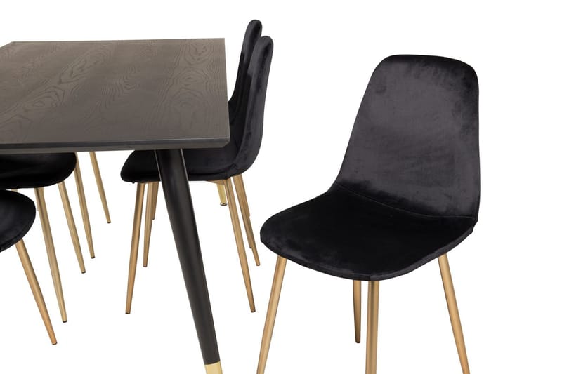 Dipp Matbord 180 cm med 6 Polar Köksstol Sammet - Möbler - Bord & matgrupper - Matgrupper