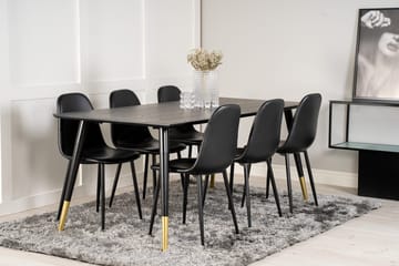 Dipp Matbord 180 cm med 6 Polar Köksstol - Möbler - Bord & matgrupper - Matgrupper