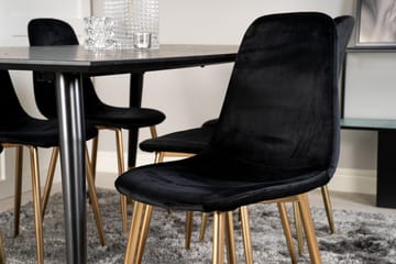 Dipp Matbord 180 cm med 6 Polar Köksstol Sammet - Möbler - Bord & matgrupper - Matgrupper