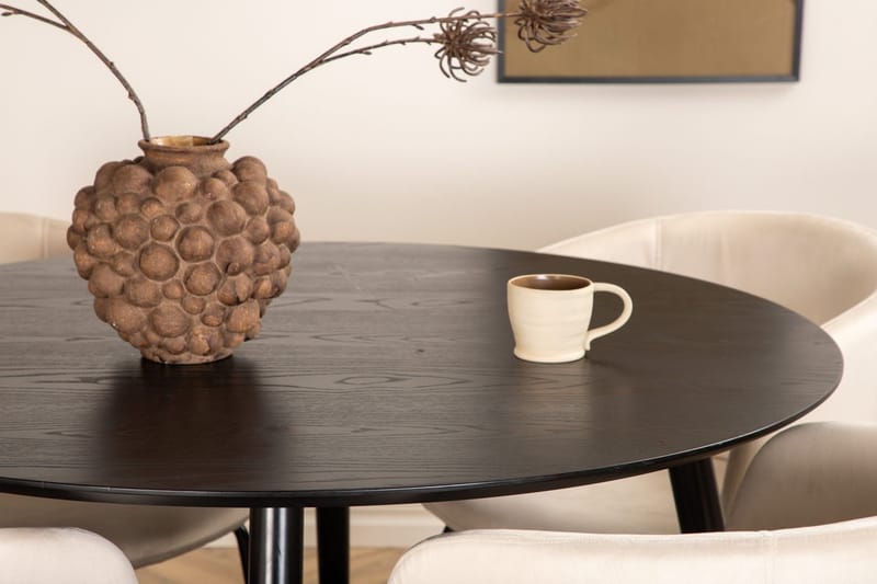 Dipp Matbord med 4 Berit Karmstol Sammet med Armstöd - Möbler - Bord & matgrupper - Matgrupper