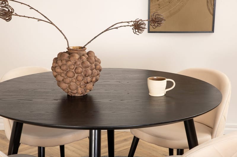 Dipp Matbord med 4 Velvet Stitches Matstol - Möbler - Bord & matgrupper - Matgrupper