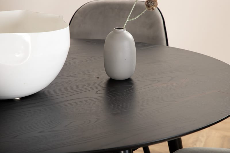 Dipp Matgrupp 115 cm Rund med 4 Emma stolar - Svart - Möbler - Bord & matgrupper - Matgrupper