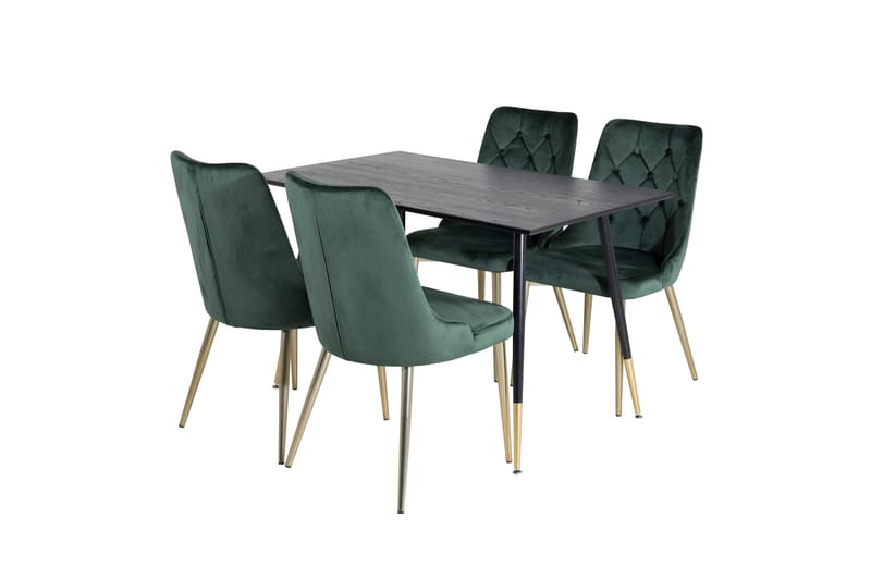 Dipp Matgrupp 120 cm Rund med 4 Velvet Deluxe stolar - Möbler - Bord & matgrupper - Matgrupper