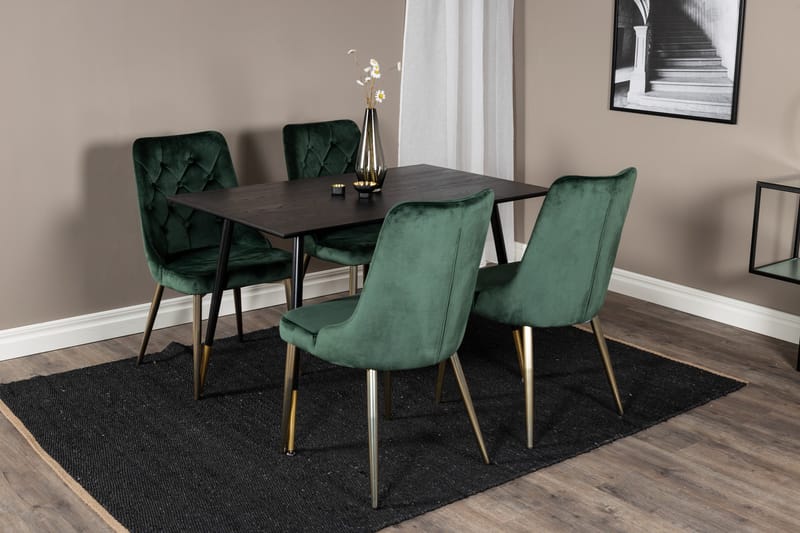 Dipp Matgrupp 120 cm Rund med 4 Velvet Deluxe stolar - Möbler - Bord & matgrupper - Matgrupper
