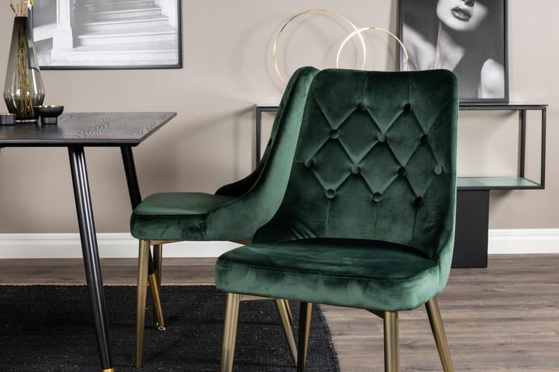 Dipp Matgrupp 120 cm Rund med 4 Velvet Deluxe stolar - Möbler - Bord & matgrupper - Matgrupper