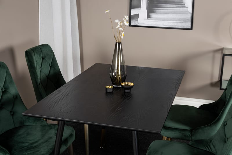 Dipp Matgrupp 120 cm Rund med 4 Velvet Deluxe stolar - Möbler - Bord & matgrupper - Matgrupper