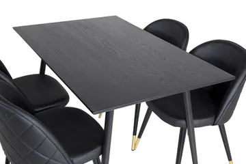 Dipp Matgrupp 120 cm Rund med 4 Velvet stolar - Möbler - Bord & matgrupper - Matgrupper