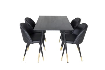 Dipp Matgrupp 120 cm Rund med 4 Velvet stolar - Möbler - Bord & matgrupper - Matgrupper