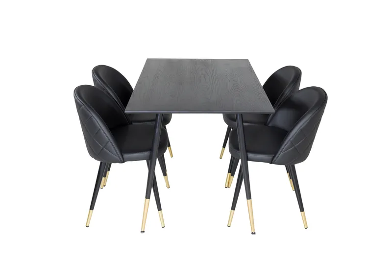 Dipp Matgrupp 120 cm Rund med 4 Velvet stolar, undefined