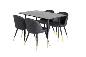 Dipp Matgrupp 120 cm Rund med 4 Velvet stolar - Möbler - Bord & matgrupper - Matgrupper