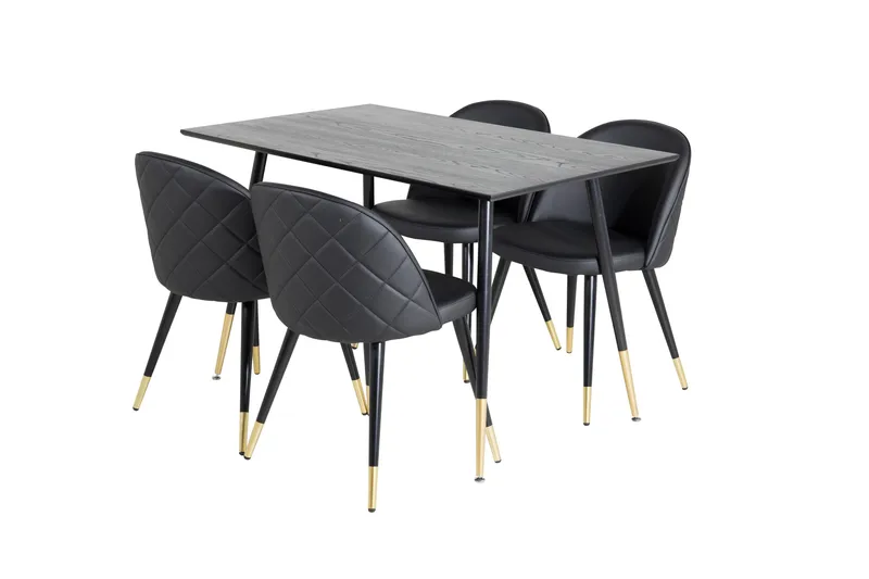 Dipp Matgrupp 120 cm Rund med 4 Velvet stolar - Möbler - Bord & matgrupper - Matgrupper