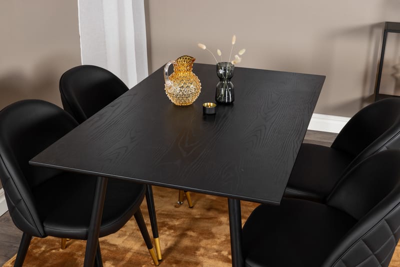 Dipp Matgrupp 120 cm Rund med 4 Velvet stolar - Möbler - Bord & matgrupper - Matgrupper