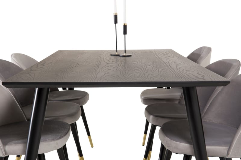 Dipp Matgrupp 180 cm Rektangulär med 6 Velvet stolar - Möbler - Bord & matgrupper - Matgrupper