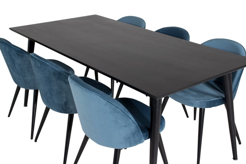 Dipp Matgrupp 180 cm Rektangulär med 6 Velvet stolar - Möbler - Bord & matgrupper - Matgrupper