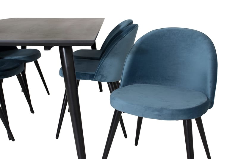 Dipp Matgrupp 180 cm Rektangulär med 6 Velvet stolar - Möbler - Bord & matgrupper - Matgrupper