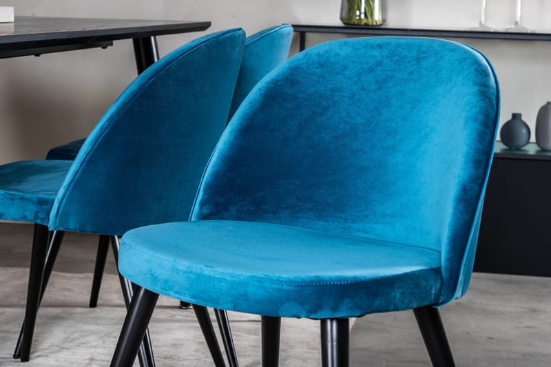 Dipp Matgrupp 180 cm Rektangulär med 6 Velvet stolar - Möbler - Bord & matgrupper - Matgrupper
