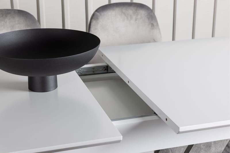 Disa Matgrupp 120 cm Rektangulär med 4 Eva stolar - Ljusgrå - Möbler - Bord & matgrupper - Matgrupper
