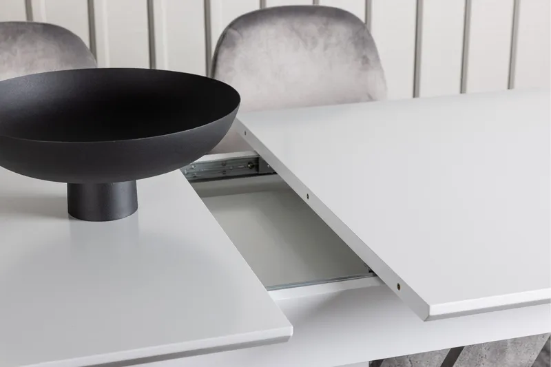 Disa Matgrupp 120 cm Rektangulär med 4 Eva stolar - Ljusgrå - Möbler - Bord & matgrupper - Matgrupper