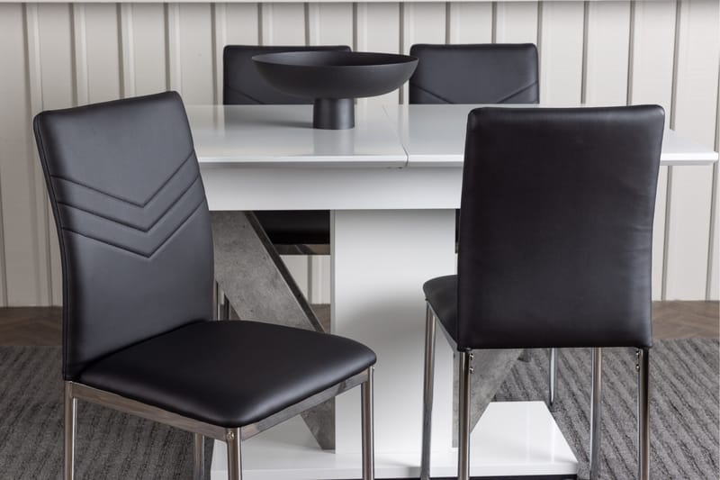 Disa Matgrupp 120 cm Rektangulär med 4 Lily stolar - Svart - Möbler - Bord & matgrupper - Matgrupper