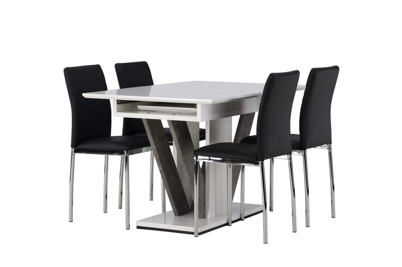 Disa Matgrupp 120 cm Rektangulär med 4 Lily stolar - Svart - Möbler - Bord & matgrupper - Matgrupper