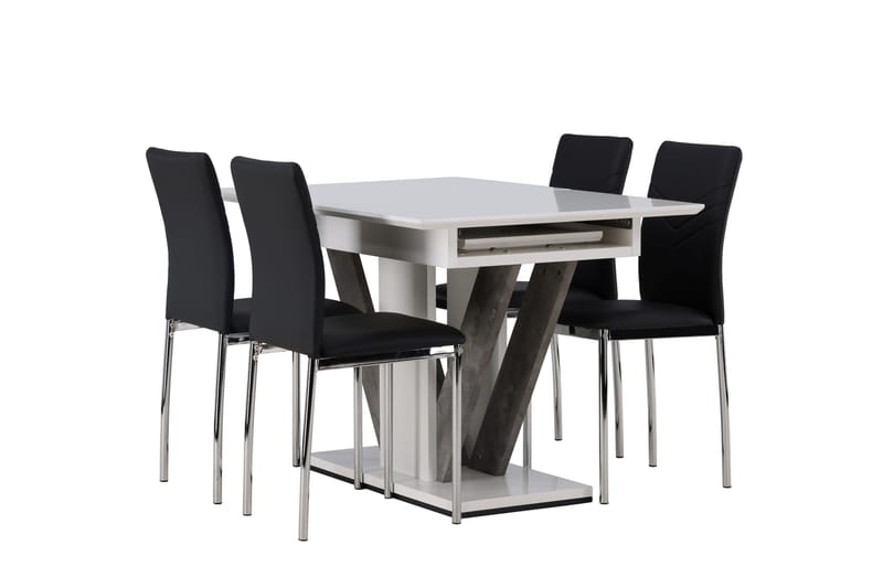 Disa Matgrupp 120 cm Rektangulär med 4 Lily stolar - Svart - Möbler - Bord & matgrupper - Matgrupper