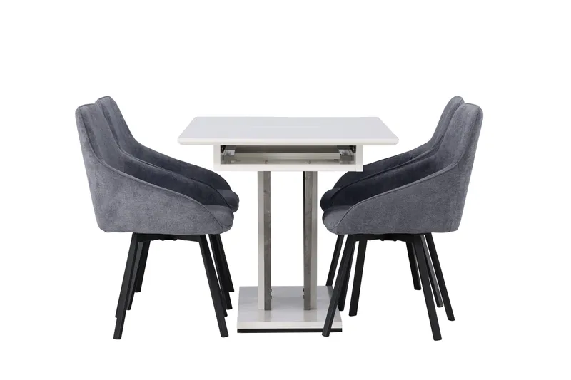 Disa Matgrupp 120 cm Rektangulär med 4 Rosie stolar - Svart - Möbler - Bord & matgrupper - Matgrupper