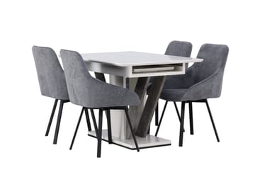 Disa Matgrupp 120 cm Rektangulär med 4 Rosie stolar - Svart - Möbler - Bord & matgrupper - Matgrupper